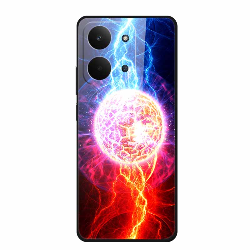 Xiaomi Redmi 15C 4G Kılıfı İçin Cam Arka Kapak 15 C Kılıf Sert Temperli Cam Kılıf Redmi 15C Telefon Kılıfı İçin Redmi15C Yumuşak Tampon