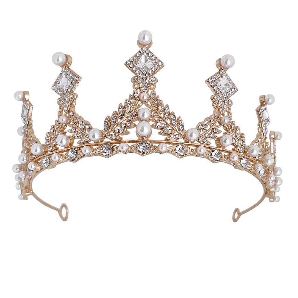 Bridal Crown Tiara Korean Princess Birthday Crystal Crown Adult Gift Female Anchor Hair Accessory