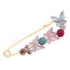 Brooch Pin 3D Flower Decor Scarf Pin with Rhinestone Inlay Thick Stable Lock Anti-exposure Suits Coats Sweaters Pin