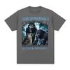 Alpha in den Straßen Kätzchen im Bett T-Shirt Lustige Werwolf Meme T-Shirts Unisex Damen Lässiger Komfort Baumwolle Übergroßes T-Shirt