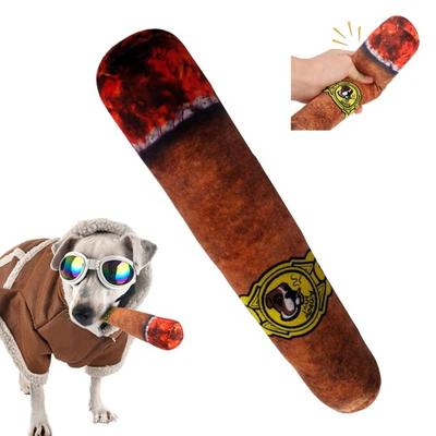 Plush Squeaky Dog Toy Interactive Puppy Chew Toy with Squeaker Fun Novelty Stuffed Smoke Toy for Small Medium Large Dogs