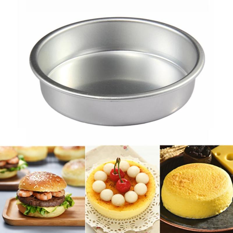 4 Inch Round Hamburger Desserts Cake Pan Alumin Cake Mold Non Stick Bottom Pudding Mold Bread Mold DIY Home Kitchen Baking Tools
