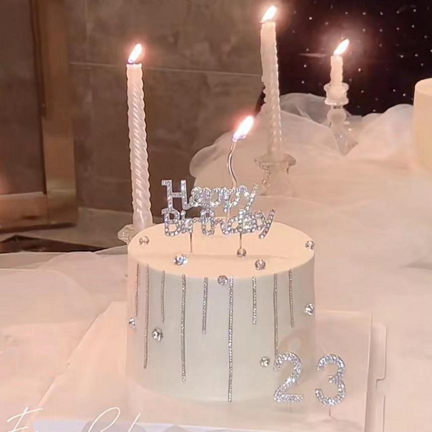 

Rhinestone Happy Birthday Number Cake Topper - Fairy Goddess Style Decoration