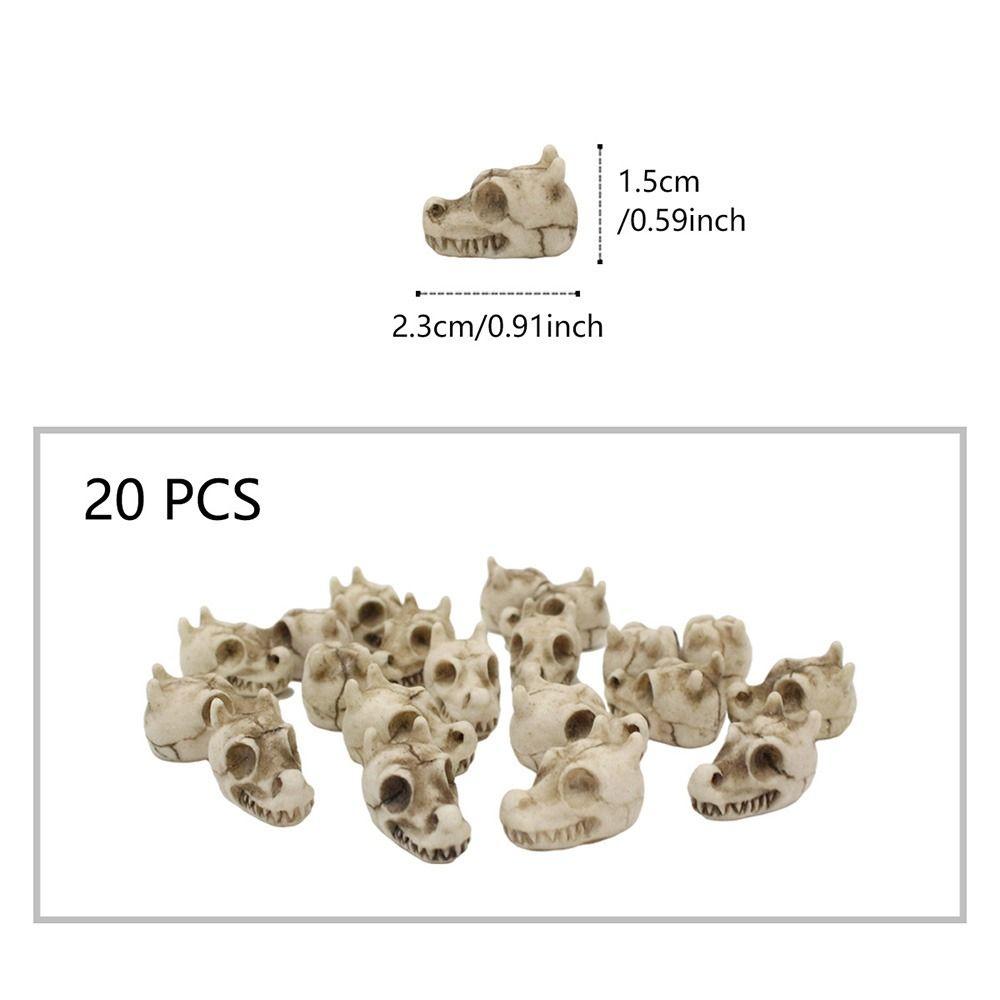 20PCS Resin Mini Skull Figurine Lightweight Ghost Decorative Statue  Halloween Supplies
