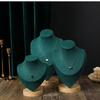 Solid Wood Velvet Jewelry Display Stand for Necklaces and Pendants