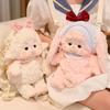 Cute Chubby Bunny Sheep Lolita Backpack Plush Toy Soft Stuffed Animal Babys Accompany Dolls for Girls Kids Gifts Bag Decor