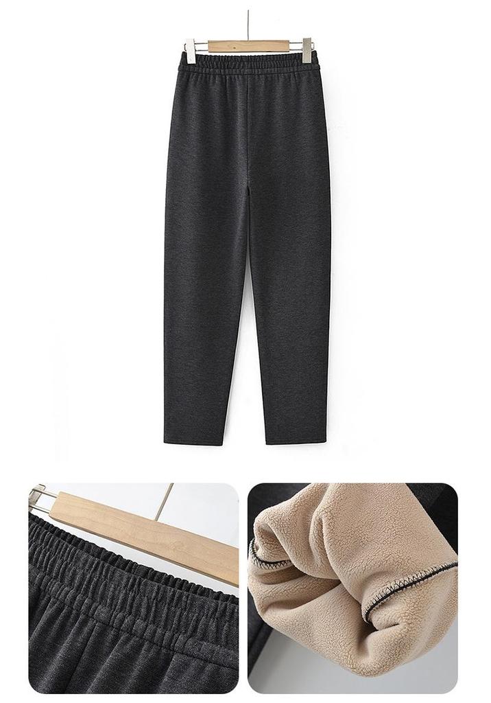 Autumn/Winter Warm Velvet Casual Pants for Women Aged 45-65