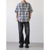 College Style Ins Shirt Jacket Autumn Korean Version Plus Size Chubby Sister Loose Slimming Plaid Long Sleeved Shirt