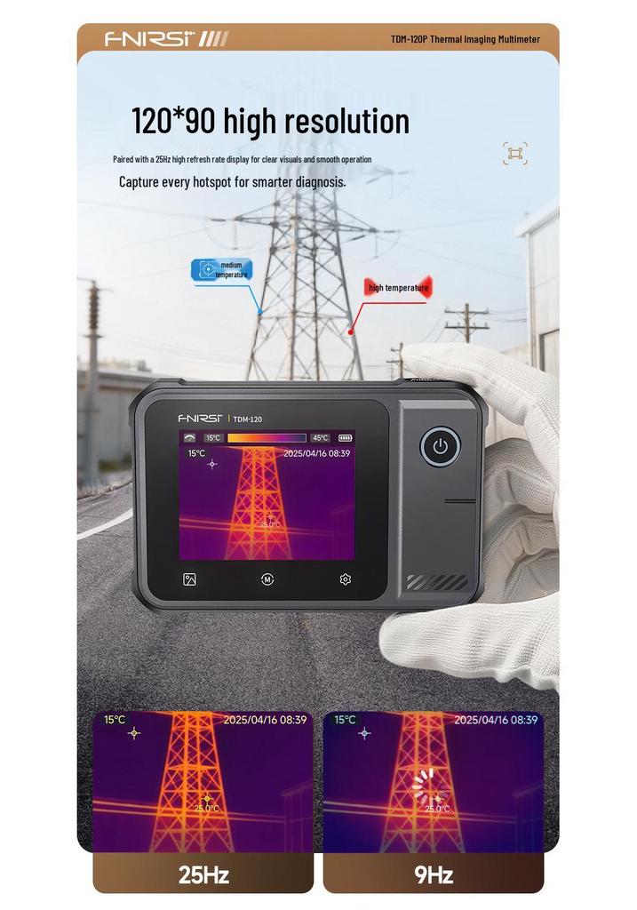Finirui HD Thermal Imaging Multimeter & Thermometer for Precision Floor Leak Detection