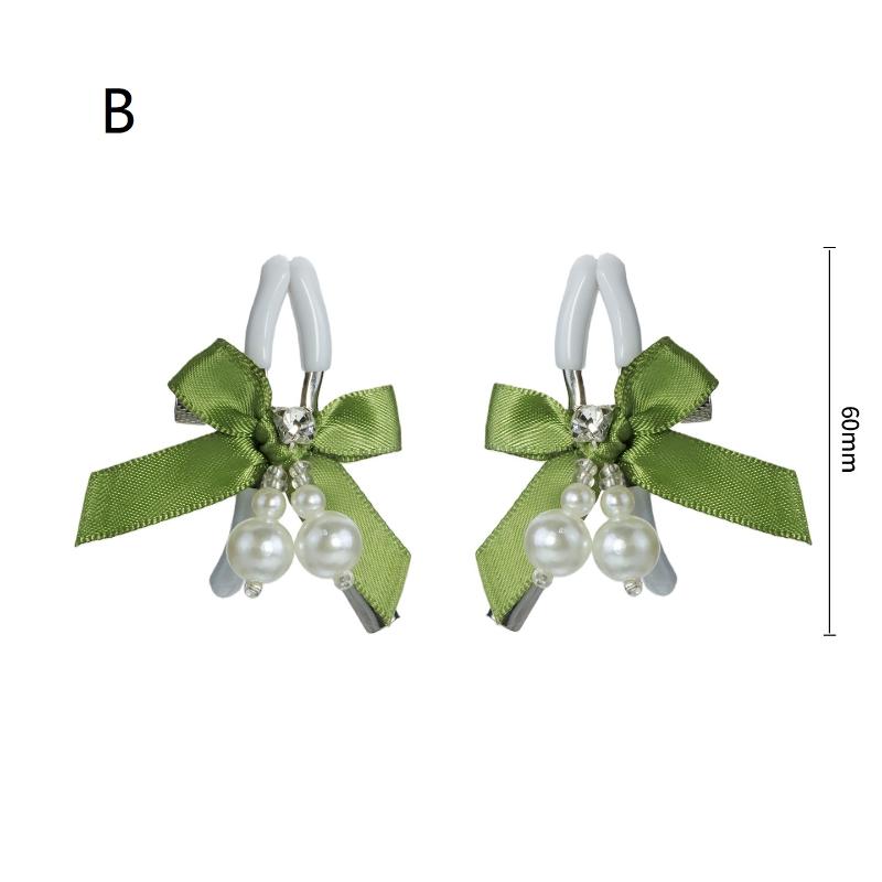 Pink Adjustable Metal Nipple Clamps with Soft Non-Slip Pads Bow Pearl Rhinestone Decor for Couples Intimate Bedroom Play