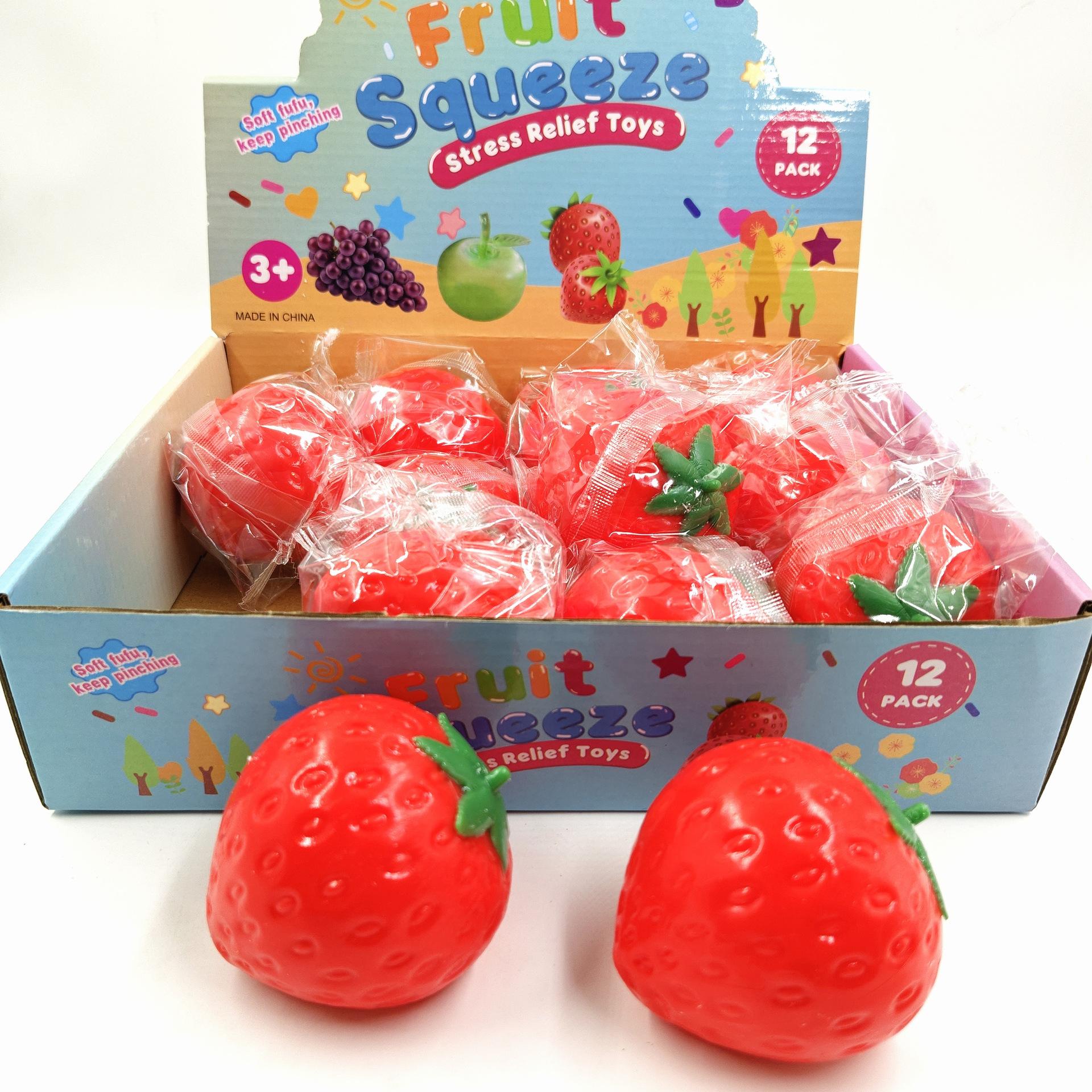 Hete Verkoop Aardbei Squishy Realistische Fruit Bloem Stressbal Ontluchting Prank Stressverlichting Fidget Speelgoed voor Kinderen Volwassenen