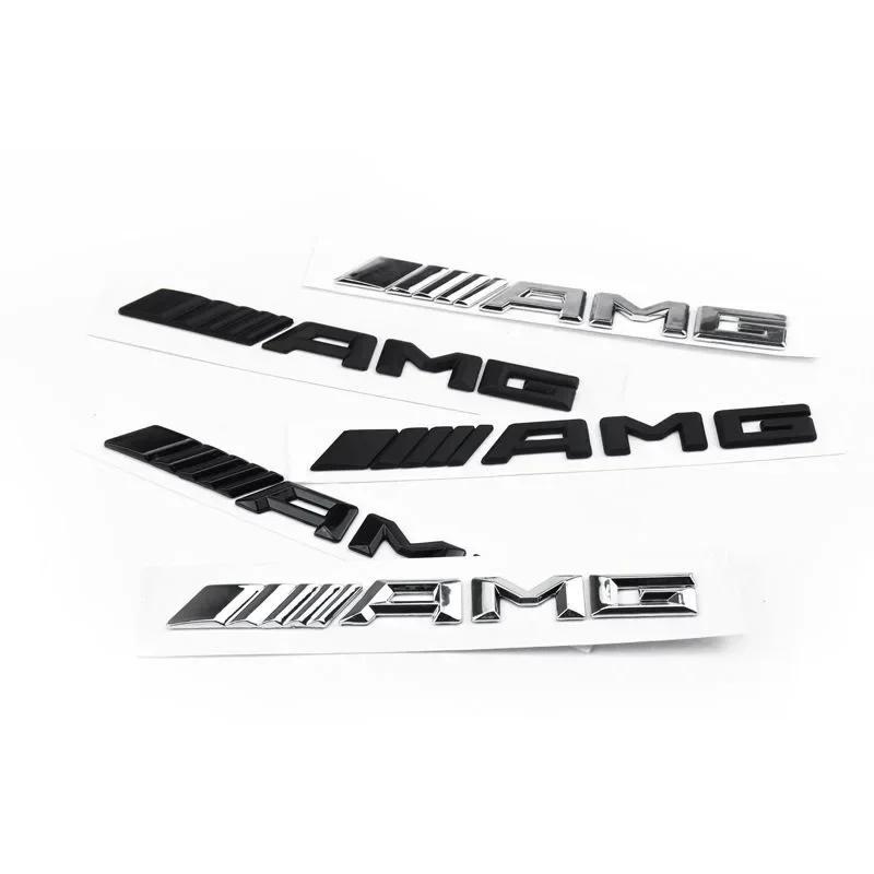 C200 E300 2026 Hot 1Pcs AMG Letters Sticker  ABS Car Rear Trunk Emblem For Mercedes Benz AMG A B C E G CLA C63 C63S E53 GT SLK W