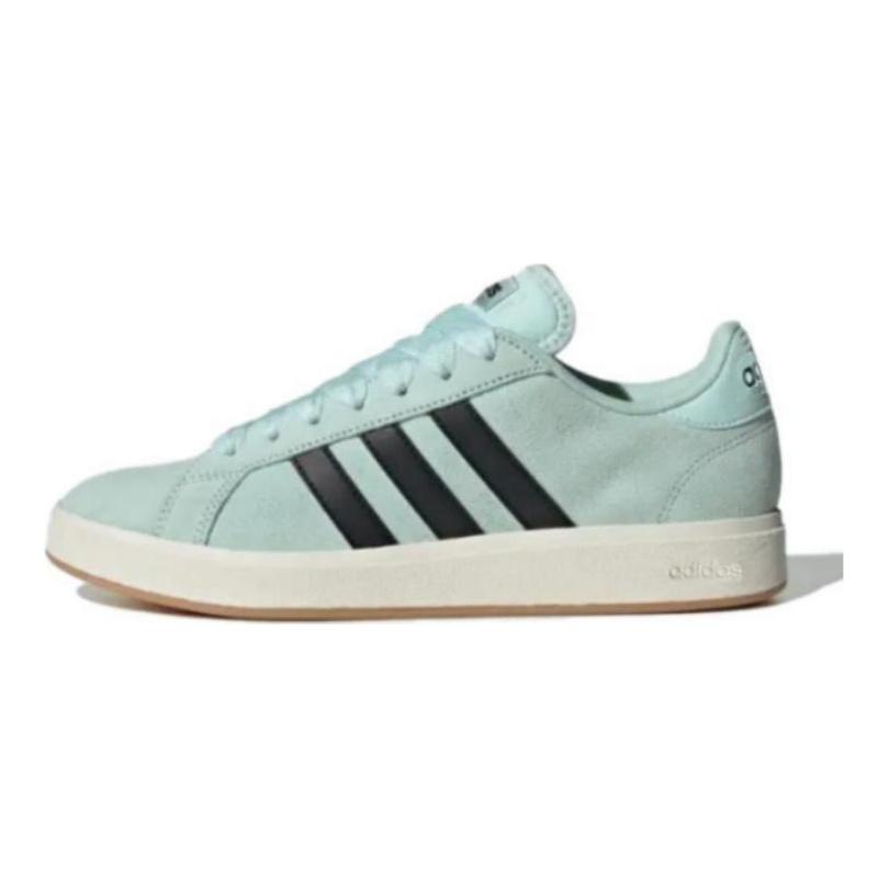 adidas Scarpe da Skateboard Grand Court Base Anni '00 Basse Unisex Verde Nero Bianco Sneakers JR7077