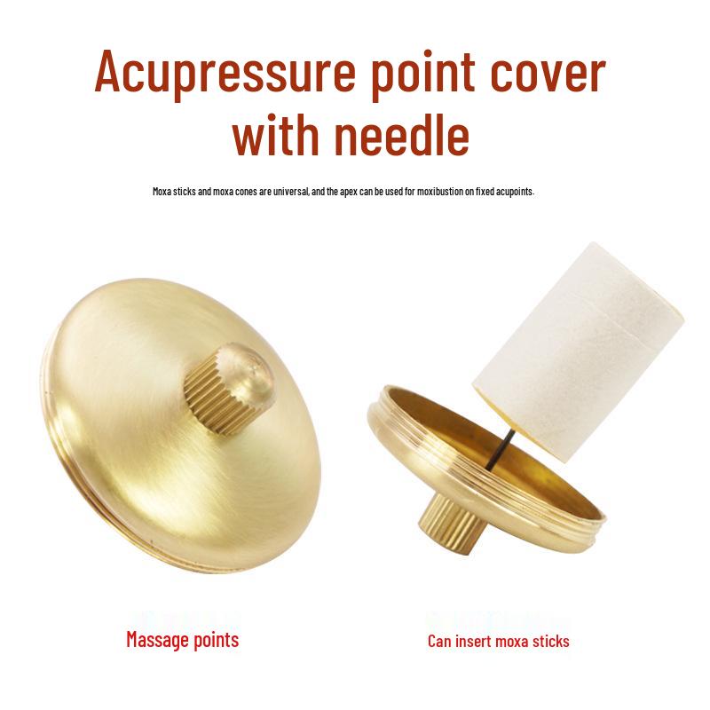 Full Copper Moxibustion Massage Stick with Mugwort for Point Fomentation