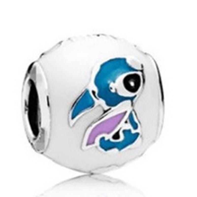 European Style Stitch Charm Beads for Jewelry Making, Pandora Compatible Alloy Enamel Stitch Dangle Charms, DIY Bracelet Necklace Accessories