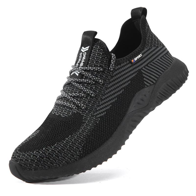 Holfredterse Men Steel Toe  Shoes Lightweight Anti-Static Breathable Anti-Smashing Protective Anti-Puncture Work Boots 605