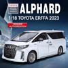 Yeni 1/18 Toyota Alphard MPV Çinko Alaşım Araba Modeli Döküm Metal Oyuncak Araba Araba Modeli Yüksek Simülasyon Ses ve Işık Çocuk Hediyesi Süsler