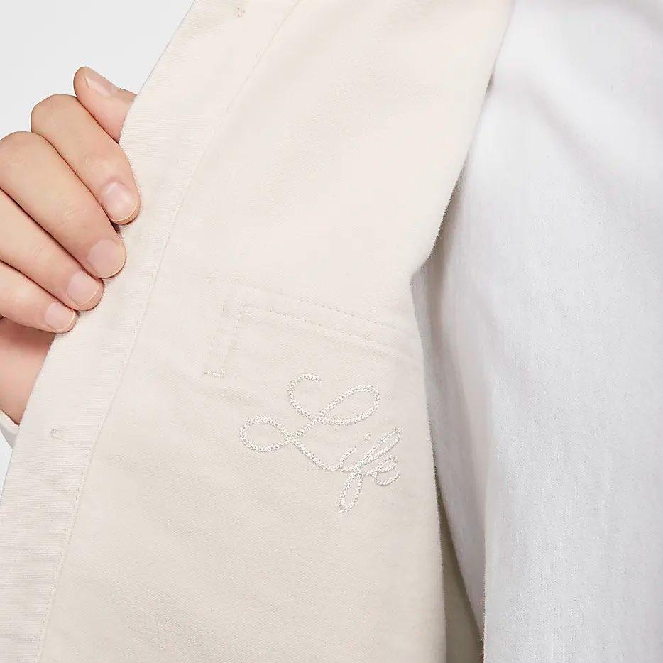 Nike Swoosh Life Loose Solid Color Casual Long Sleeve Shirt Men Shirts Light-All-wood-Brown FB7743-104