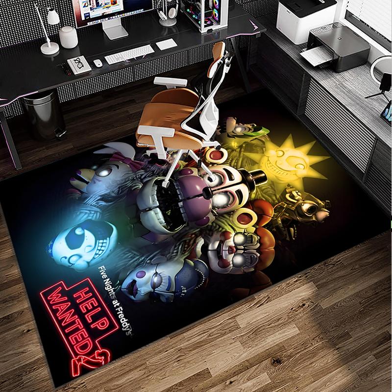 Five Nights Teddybär Büro Teppich Stuhlunterlage, Spielteppich, Geeignet für Eingangsbereich, Schlafzimmer, Wohnzimmer, Schreibtisch, Weihnachtsgeschenk