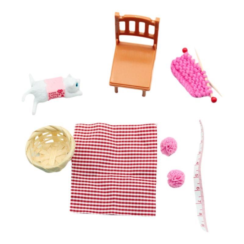 

1 Набор Миниатюрный Кукольный Домик Вязаный Свитер Кошка DIY Аксессуар Толстая Пряжа Шаловливая Сцена Имитация Предмет Украшение Модель