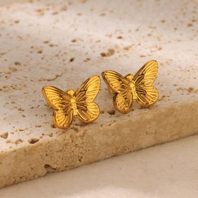 Vintage Butterfly Stainless Steel Earrings For Women Gold Color Aesthetic Earring Wedding Christmas  Jewelry Accessories