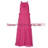 European and American 2025 Summer Ruffle Long Dress - Women's Flowing Holiday Beach Style