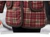 Mom's Winter Velvet-Lined Plaid Jacket - Warm, Cotton Padded, Plus Size for Middle-Aged & Elderly Women