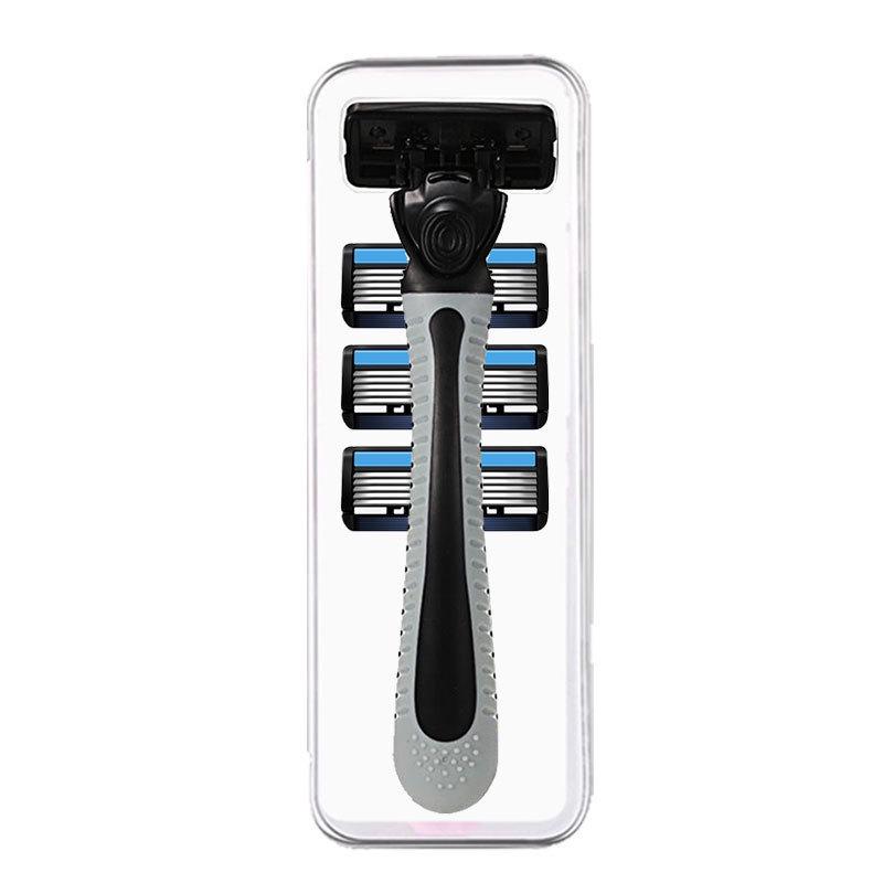 6-Layer Ultra-Thin Men's Razor with Replaceable Anti-Scratch Heads