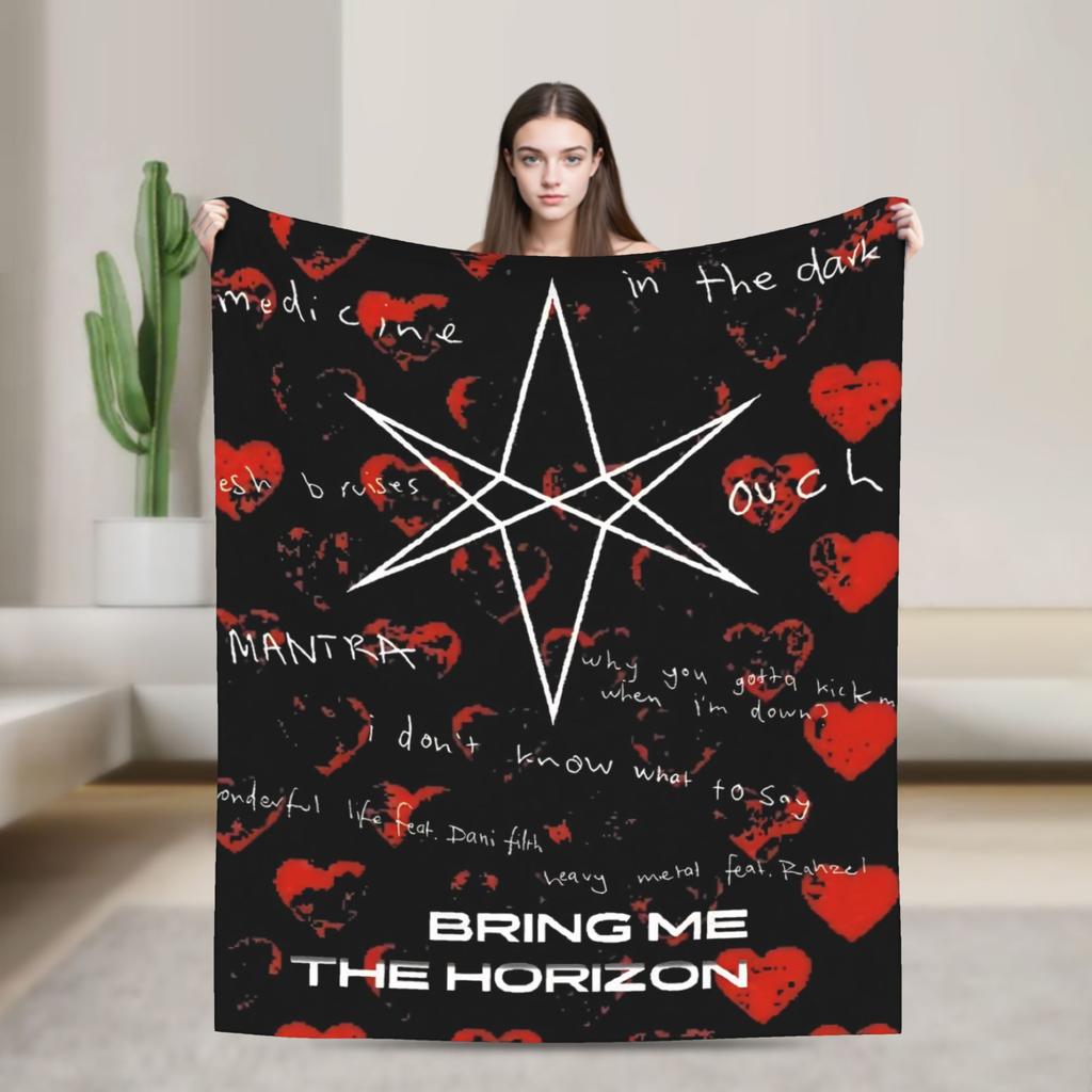BMTH Bring Me The Horizon Blanket  Travel Office Plush Bedding Throws Street Trend Couch Bed Flannel Bedspread Sofa Bed Cover