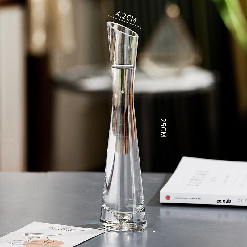 Eco Micro Landscape Hydroponic Glass Vase for Single Stem - Transparent, Creative, Simple Flower Arrangement Decor