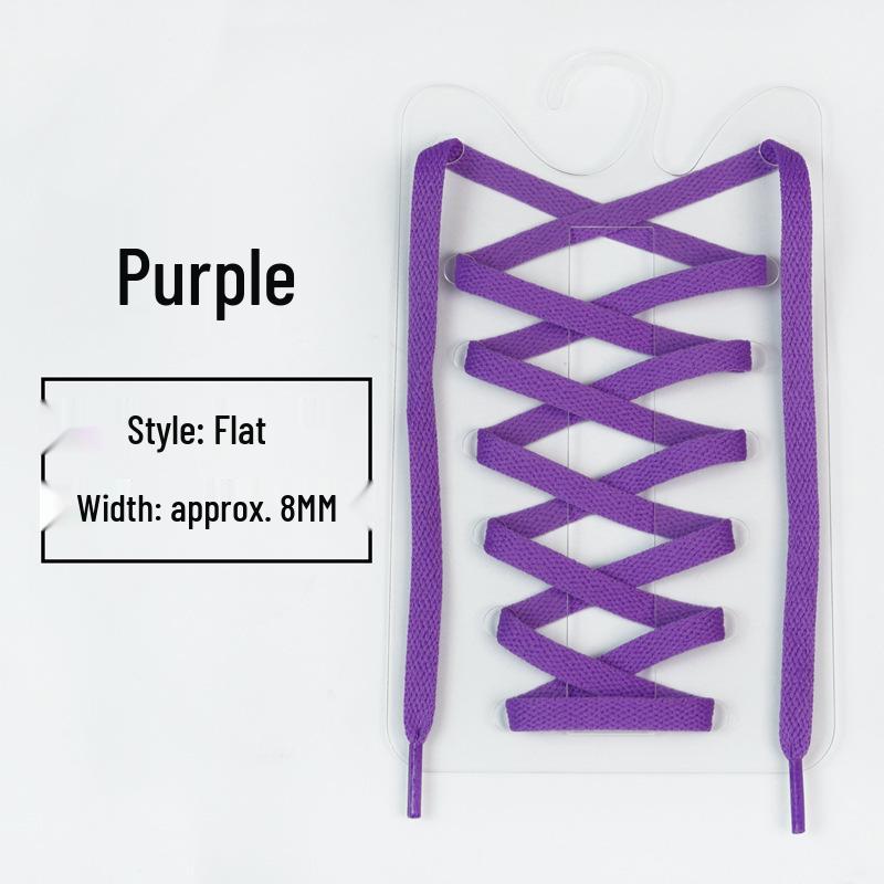 8mm Multi-Color Flat Shoelaces for Casual, Sneakers, Canvas, Basketball, and Skate Shoes (One Pair)