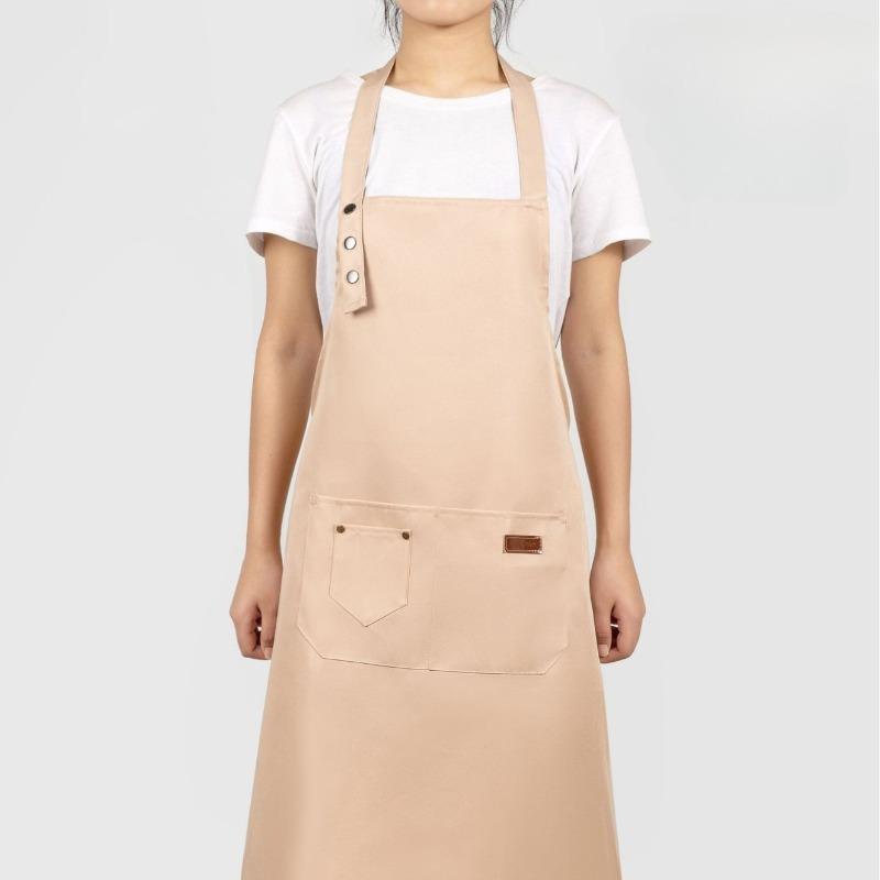 2025 Anti-fouling and Waterproof Apron Black Adjustable Home Restaurant Milk Tea Advertising Fashion Apron