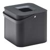 Yamazaki Tower Mosquito Coil Storage 16cm W X D X 14cm H Lid and 5752 Pot, Square, Black, Approx. 15.5cm (including Handle),