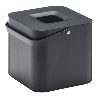 Yamazaki Tower Mosquito Coil Storage 16cm W X D X 14cm H Lid and 5752 Pot, Square, Black, Approx. 15.5cm (including Handle),