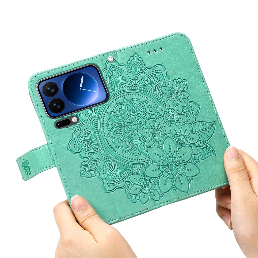 For Xiaomi 17 Pro Case Floral Pattern PU Leather Wallet Stand Phone Cover