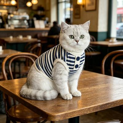 1pc  Simple Striped Knitted Vest, Soft Dog Teddy Bear for Spring and Summer, Small and Medium-sized Dog, Cat Pet Clothes