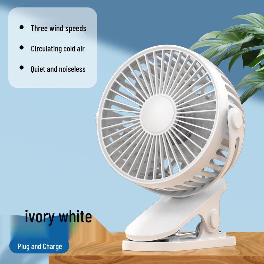 Mini USB Rechargeable Clip Fan - Portable Handheld & Desktop Small Fan for Office & Dorm