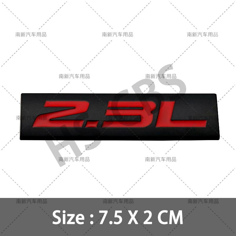 3D Metal 2.0L 2.2L 2.3L 2.4L 2.5L 2.6L 2.7L 2.8L Car Engine Displacement Badge Rear Trunk Emblem Stickers Decorative Accessories