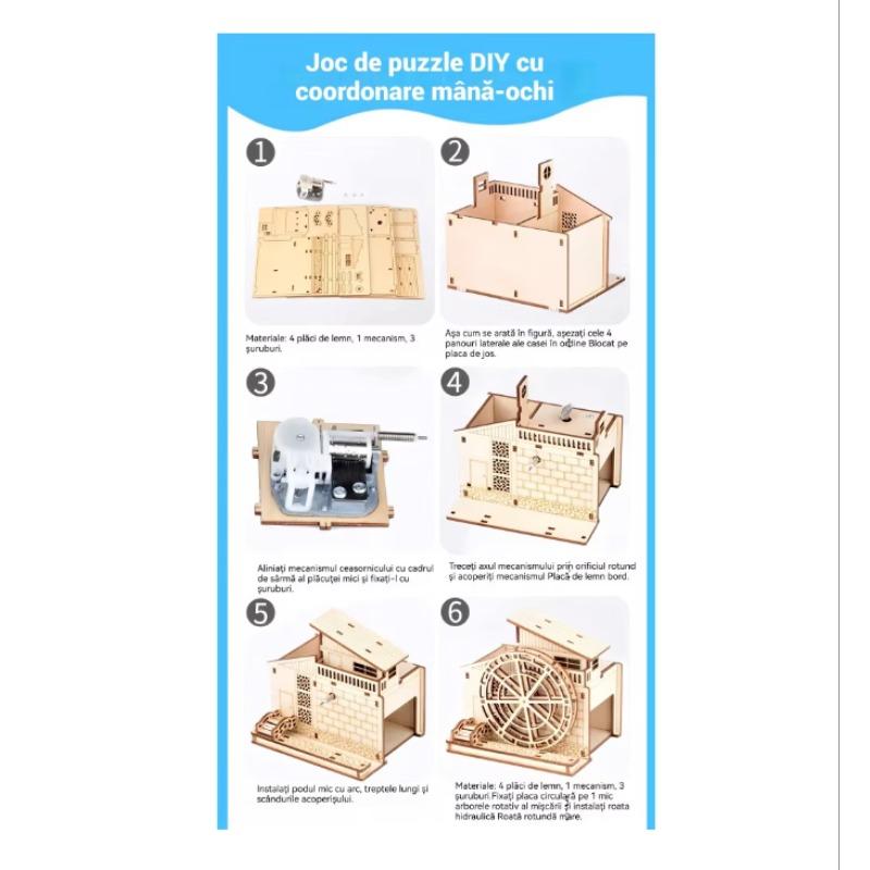 Puzzle Creativo 3D Tridimensionale Fonografo Carillon Modello di Puzzle in Legno Realizzato Scientificamente Giocattoli Educativi per Bambini