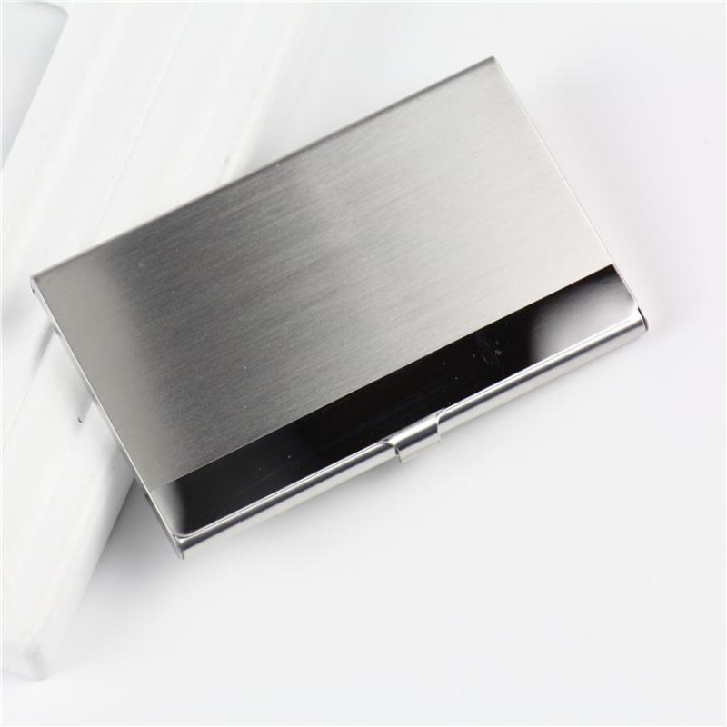 Water-Resistant Stainless Steel Business Card Holder Slim Silver Metal Pocket Case for Men Women Client Meeting Office Carry