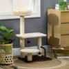 Cat Scratching Tree with Sisal Post, Perch and Play Balls, in Particleboard and Plush, 44x38x81 cm