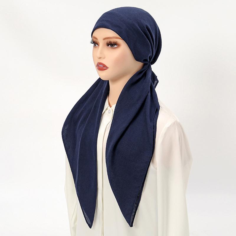 1 szt. Hidżab Szalik na głowę Damski Wrap Muzułmański Jednolity kolor Zakrycie Wypadanie włosów Rak Chemioterapia Czapka Turban