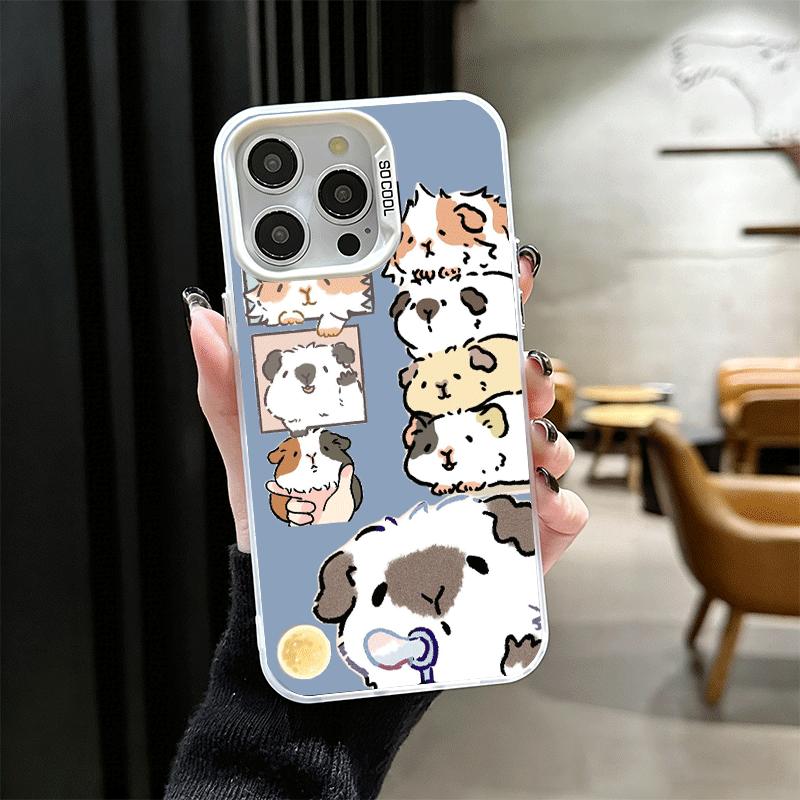 Cartoon Cute Hamster Soft Phone Case for iPhone 15 16 17 Pro Max 17Air 16E 14 Plus 13 12 Mini Shockproof Cover Back Shell