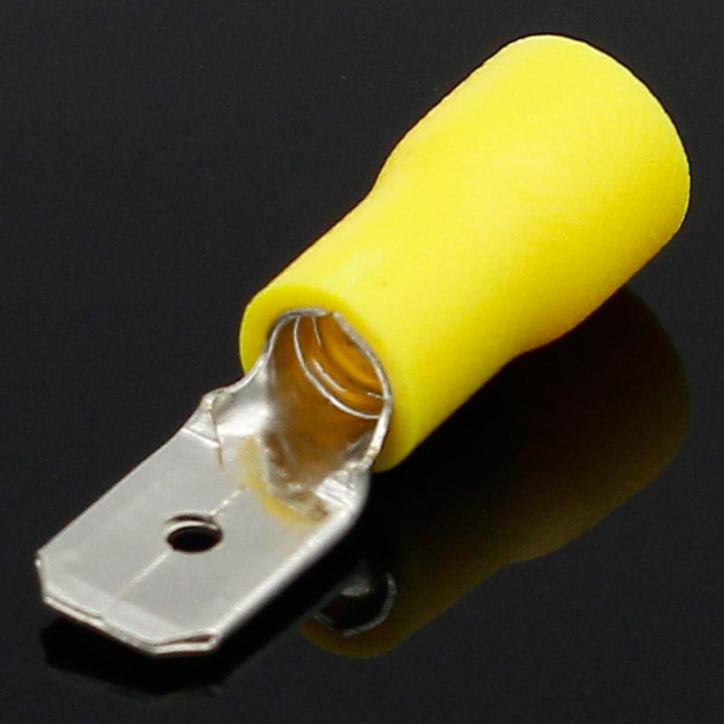 200PCS 6.3mm Female Male Spade Insulated Electrical Crimp Terminal Connectors H1E1 Cable Terminals