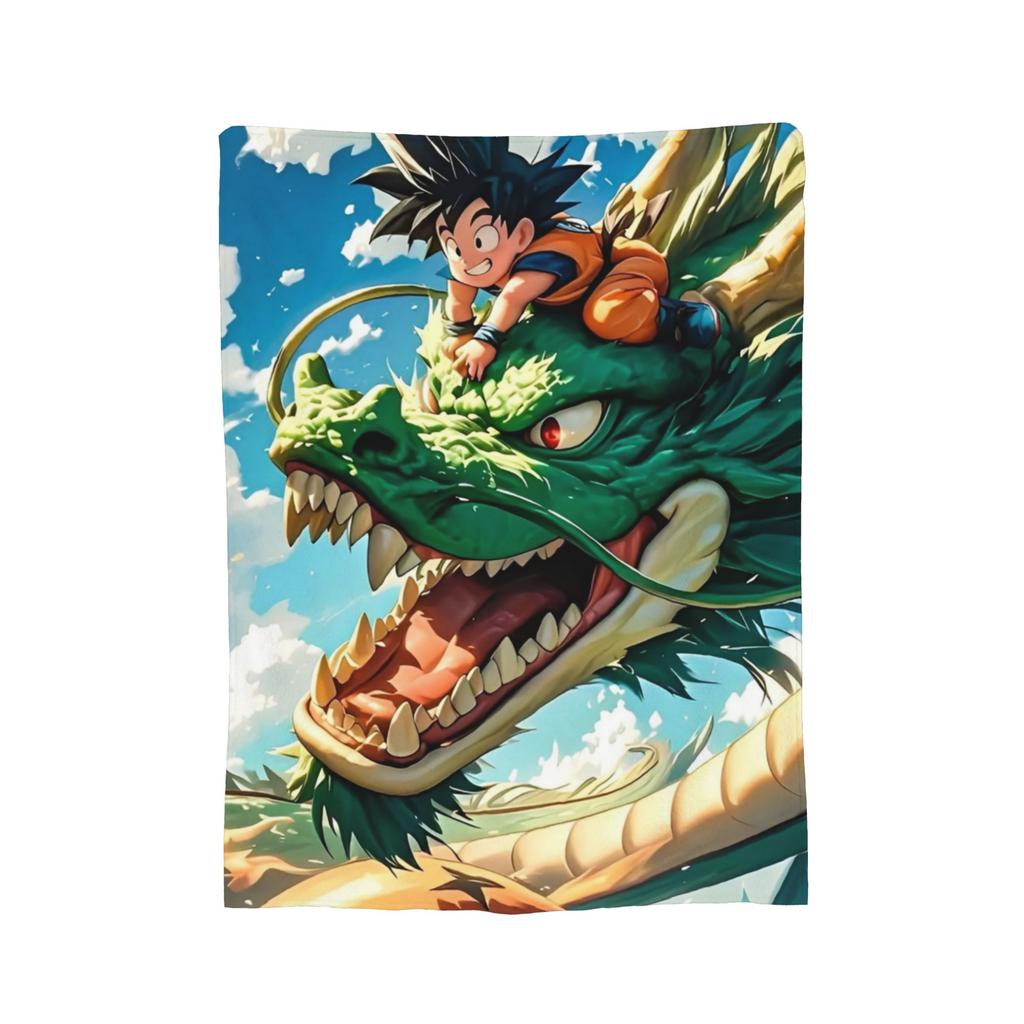 DBZ Knitted Blanket Flannel Super Saiyan Super Warm Throw Blanket for Car Sofa Couch Bedroom Quilt