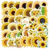 50/100 Sunflower Cartoon Graffiti Stickers - Waterproof Decorations for Notebooks, Phones, and Water Bottles