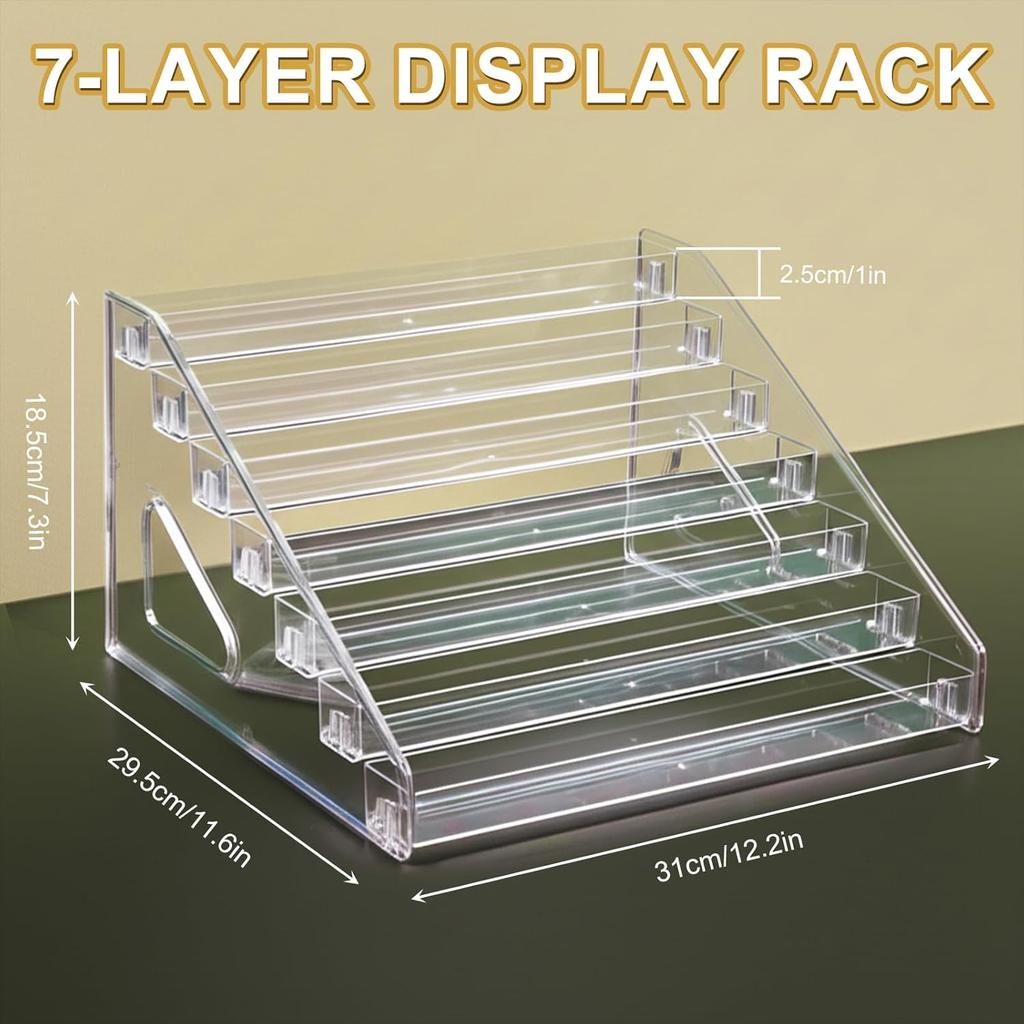 7-Step Nail Polish Storage, Nail Polish Organizer, Transparent Acrylic Nail Polish Holder, Perfume Storage Stand, Display Rack
