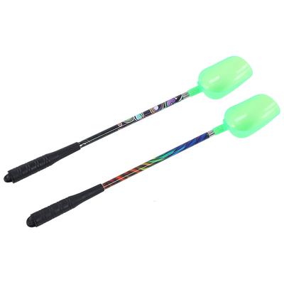 2 peças isca de pesca jogando colheres telescópicas 3 seções aço inoxidável plástico isca de pesca colher