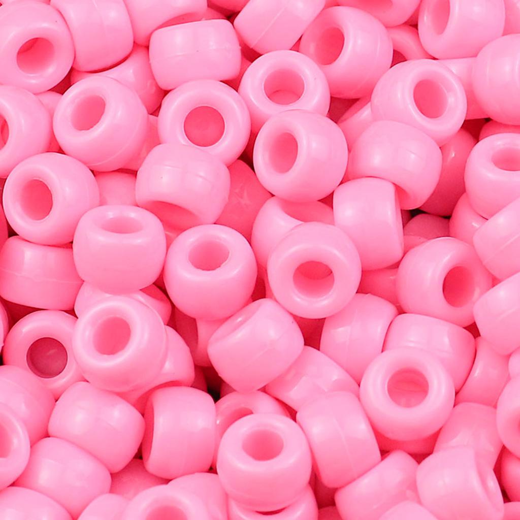 200-1200Pcs multi-colored Large Hole Pony Beads Plastic Beads For Bracelets Making DIY Crafts Jewelry Key Chains And Decorations