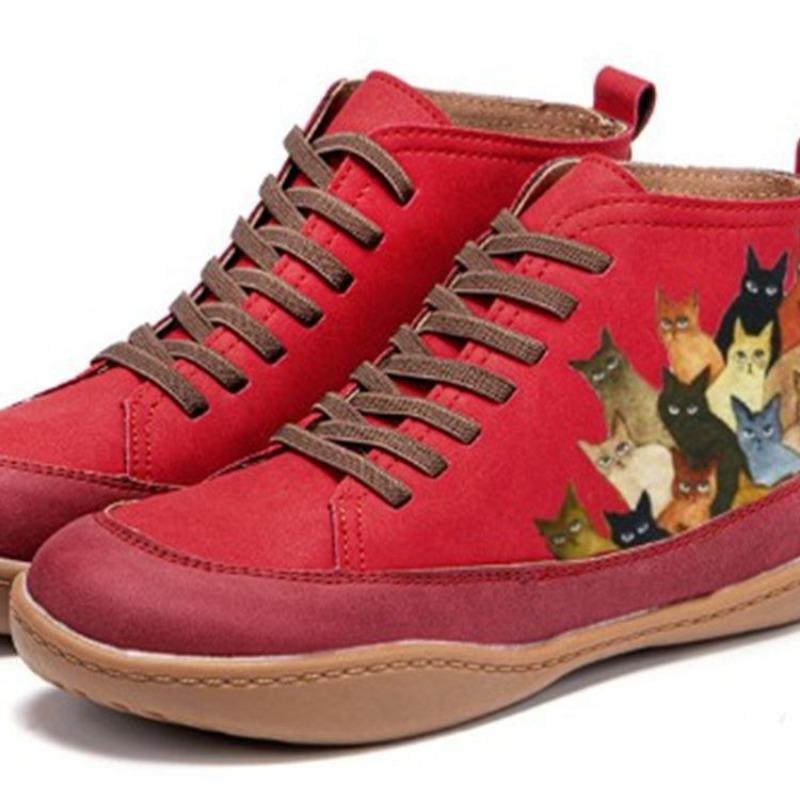 New large size women's shoes fashion boots women's round head low tube front strap flat bottom versatile tooling boots wish